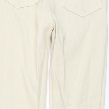 AsYou Womens Beige Cotton Straight Jeans Size 26 in L27 in Regular Button