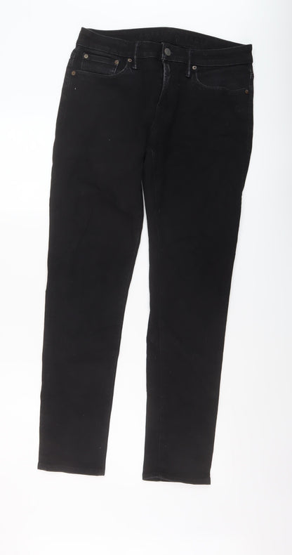 American Eagle Mens Black Cotton Straight Jeans Size 31 in L32 in Regular Button