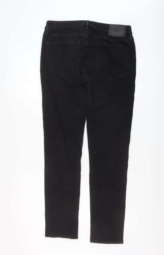 American Eagle Mens Black Cotton Straight Jeans Size 31 in L32 in Regular Button