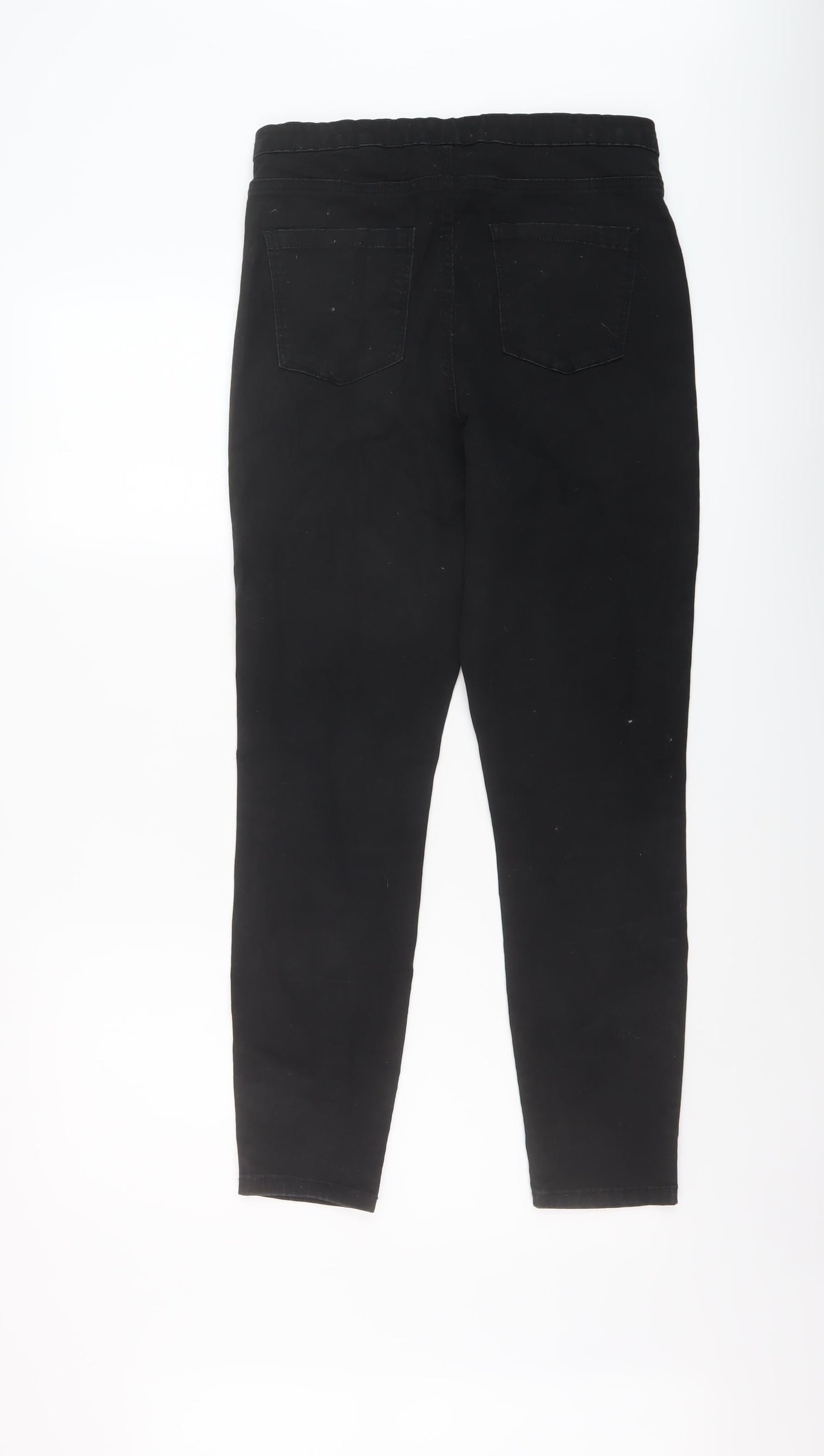 Denim & Co. Womens Black Cotton Jegging Jeans Size 14 L27 in Regular Button