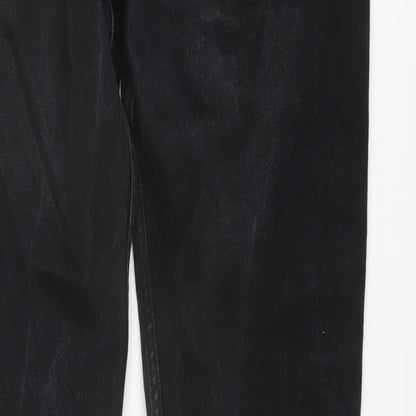 Easy Mens Black Cotton Straight Jeans Size 32 in L30 in Regular Button