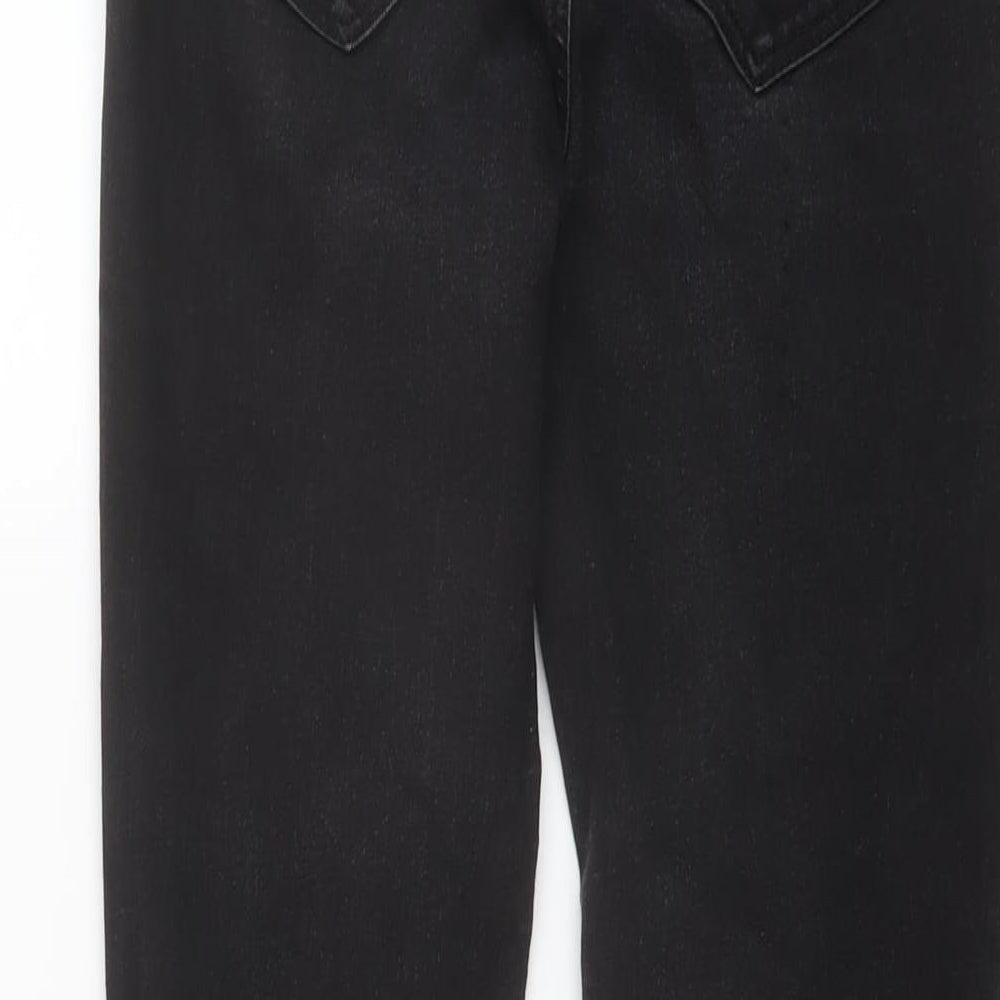 Zara Womens Black Cotton Skinny Jeans Size 10 L27 in Regular Button