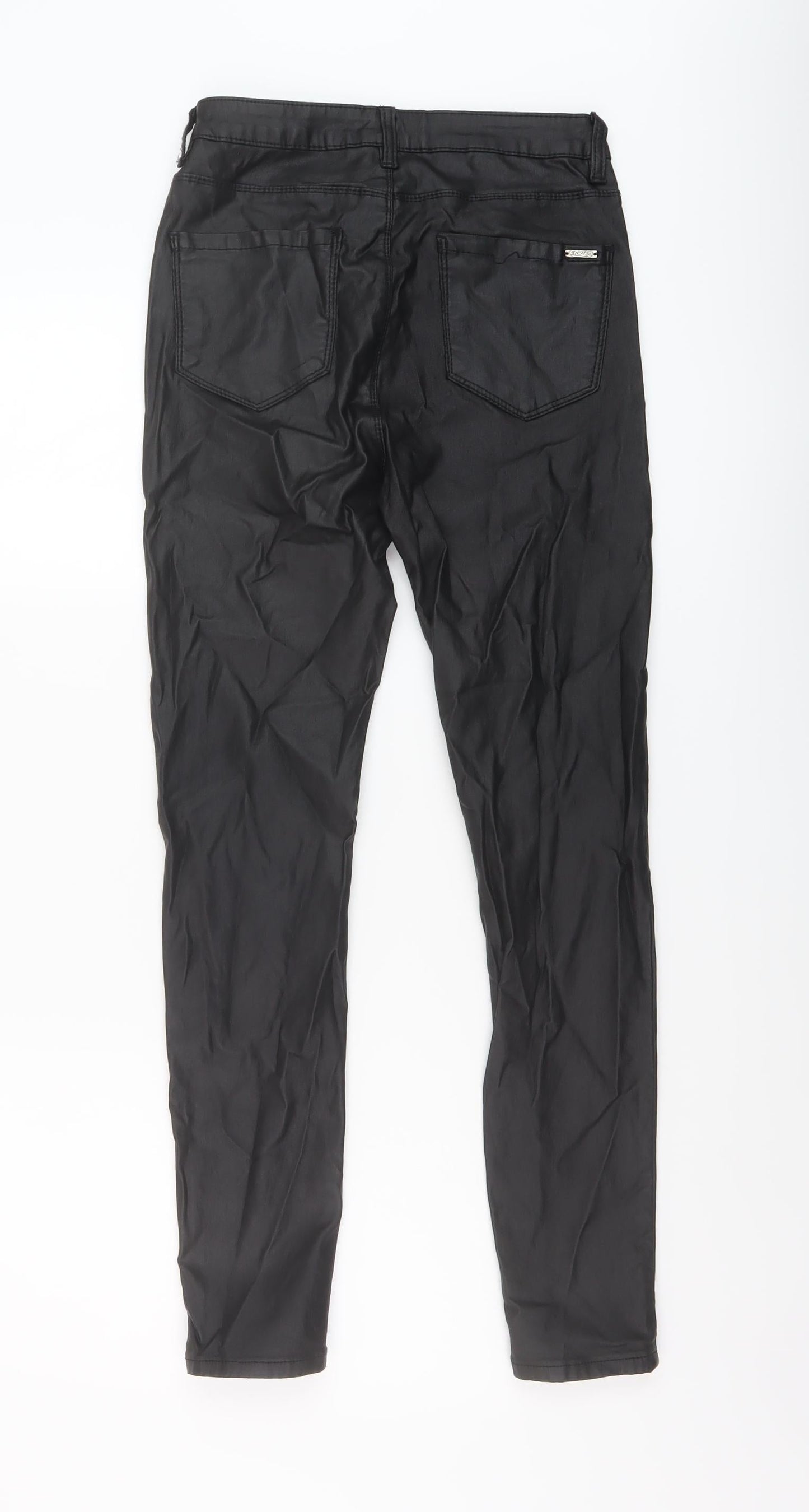 Toxik3 Womens Black Cotton Trousers Size 10 L28 in Regular Button