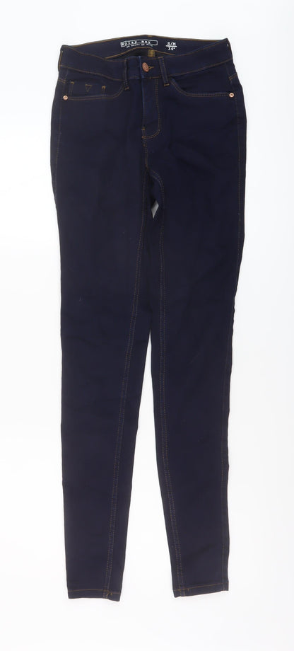 Noisy may Womens Blue Cotton Skinny Jeans Size S L32 in Regular Button