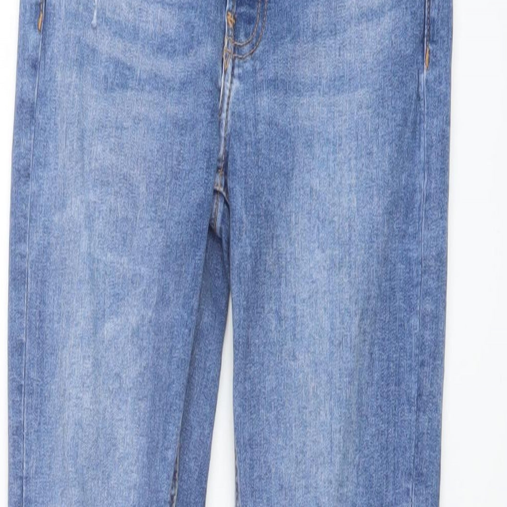 Denim & Co. Womens Blue Cotton Skinny Jeans Size 6 L28 in Regular Button