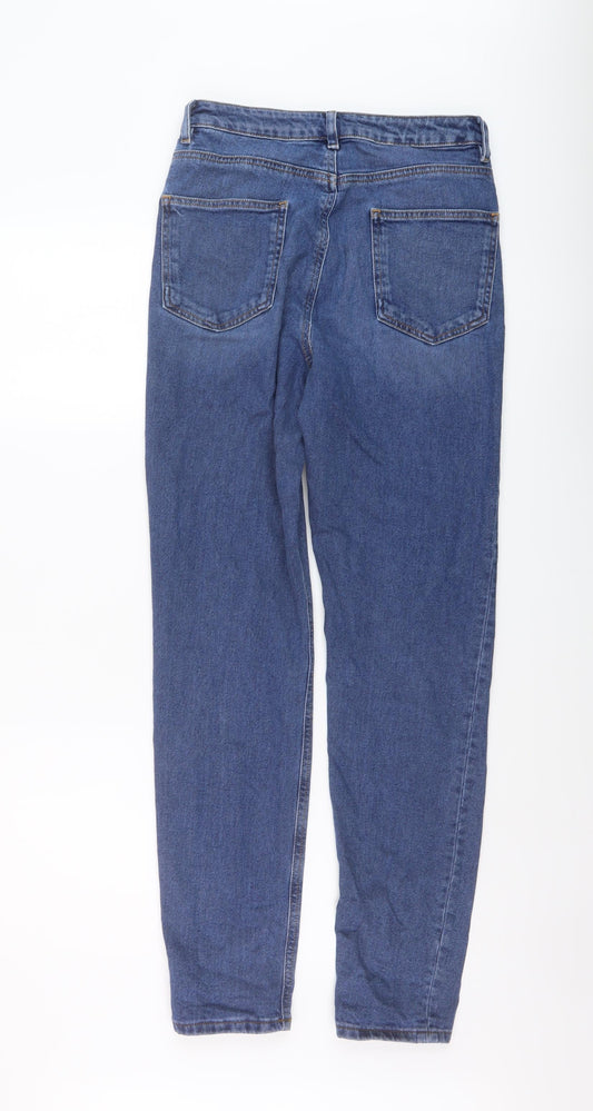 ASOS Womens Blue Cotton Mom Jeans Size 28 in L34 in Regular Button