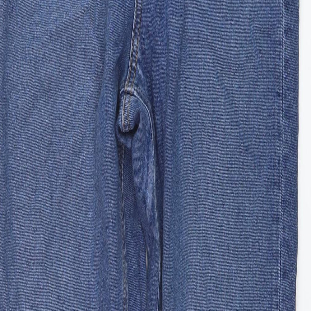 ASOS Womens Blue Cotton Mom Jeans Size 28 in L34 in Regular Button