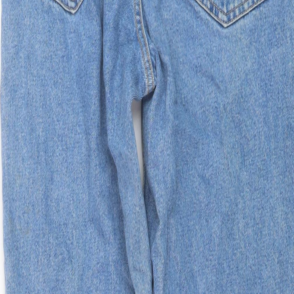 Zara Womens Blue Cotton Mom Jeans Size 8 L27 in Regular Button