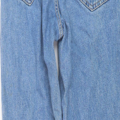 Zara Womens Blue Cotton Mom Jeans Size 8 L27 in Regular Button