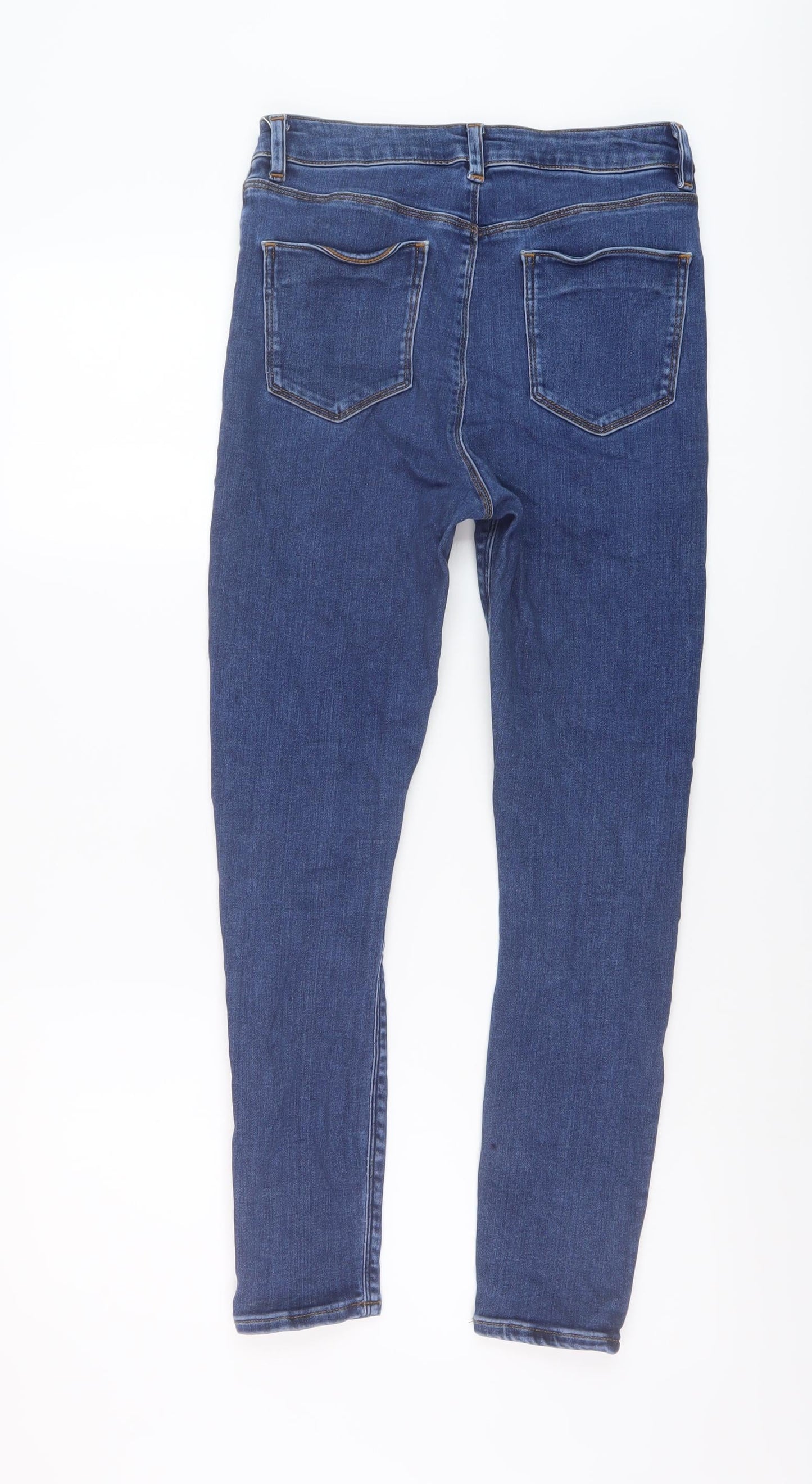 ASOS Womens Blue Cotton Skinny Jeans Size 28 in L26 in Regular Button