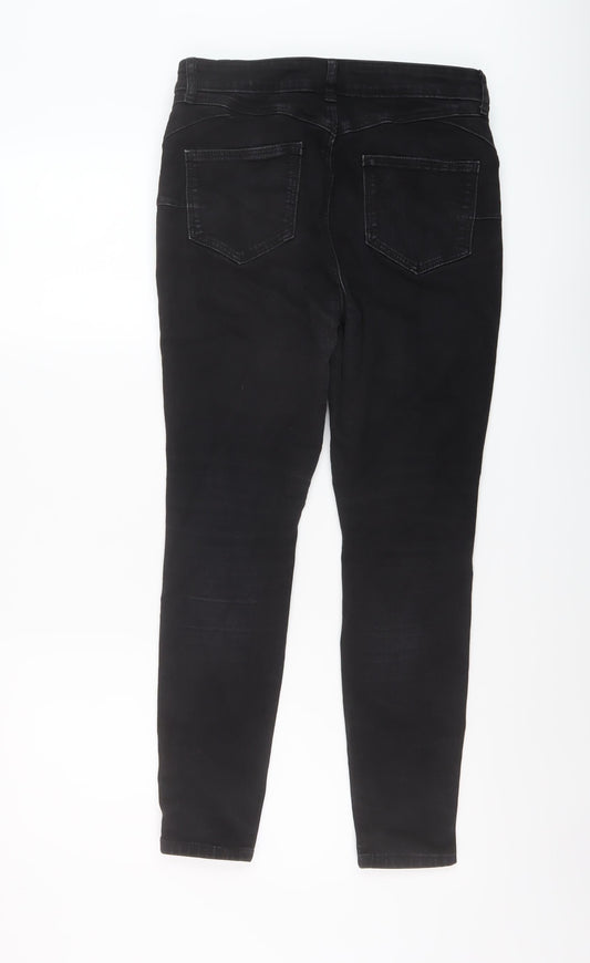 TU Womens Black Cotton Skinny Jeans Size 10 L26 in Regular Button