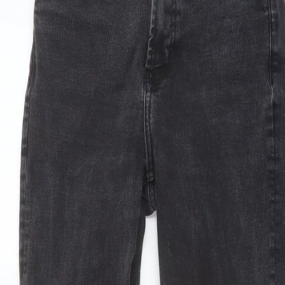 Mango Womens Grey Cotton Bootcut Jeans Size 24 in L26 in Regular Button