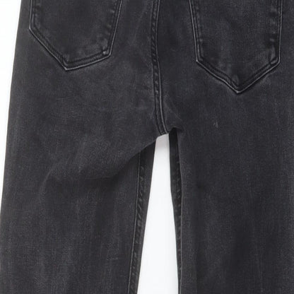 Mango Womens Grey Cotton Bootcut Jeans Size 24 in L26 in Regular Button