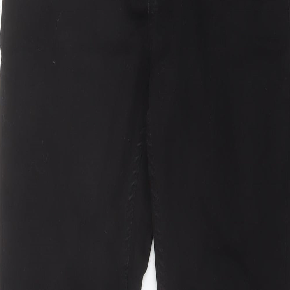 Zara Womens Black Cotton Skinny Jeans Size 10 L28.5 in Regular Button