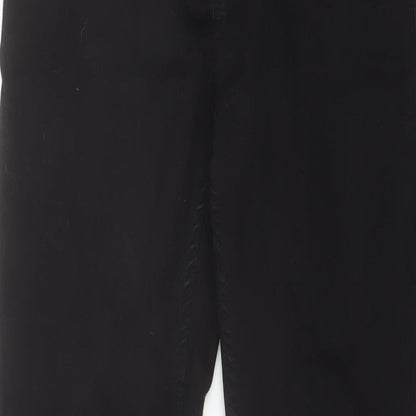 Zara Womens Black Cotton Skinny Jeans Size 10 L28.5 in Regular Button
