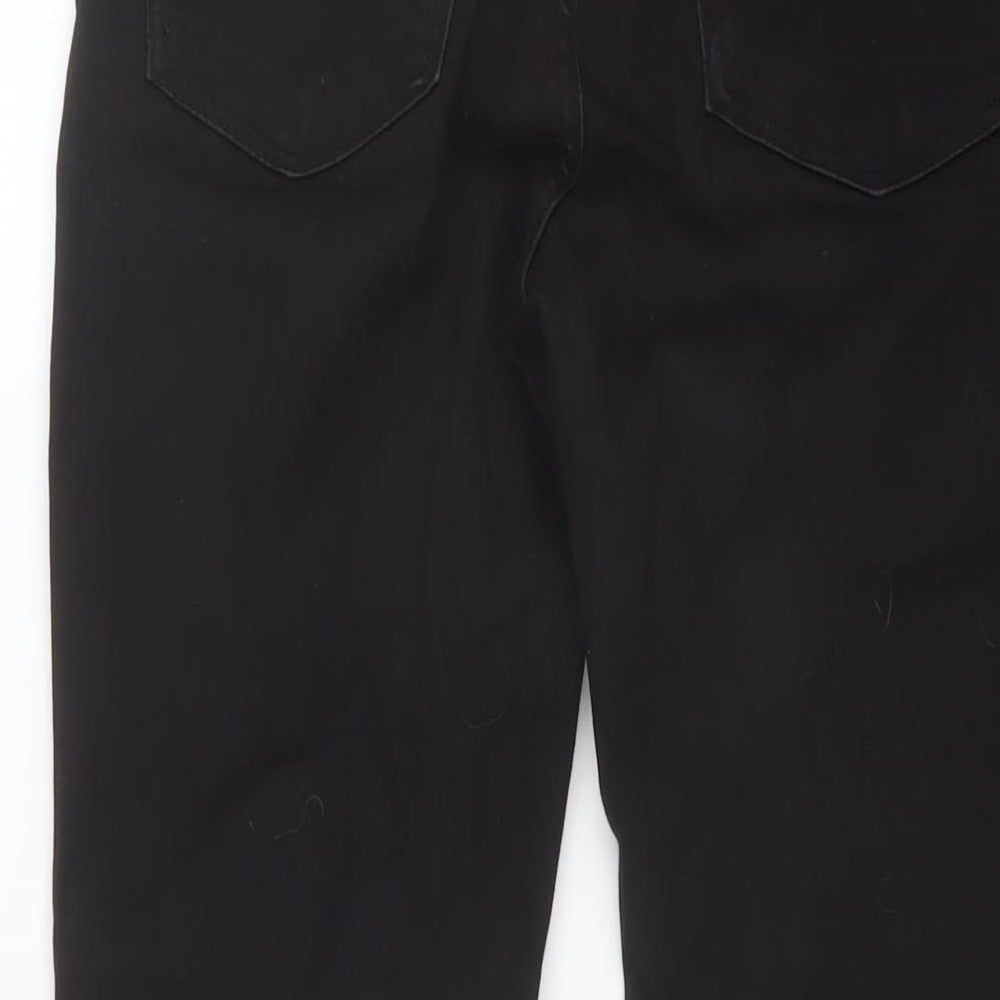 Zara Womens Black Cotton Skinny Jeans Size 10 L28.5 in Regular Button