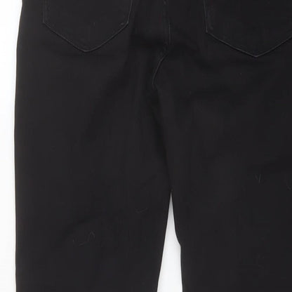 Zara Womens Black Cotton Skinny Jeans Size 10 L28.5 in Regular Button