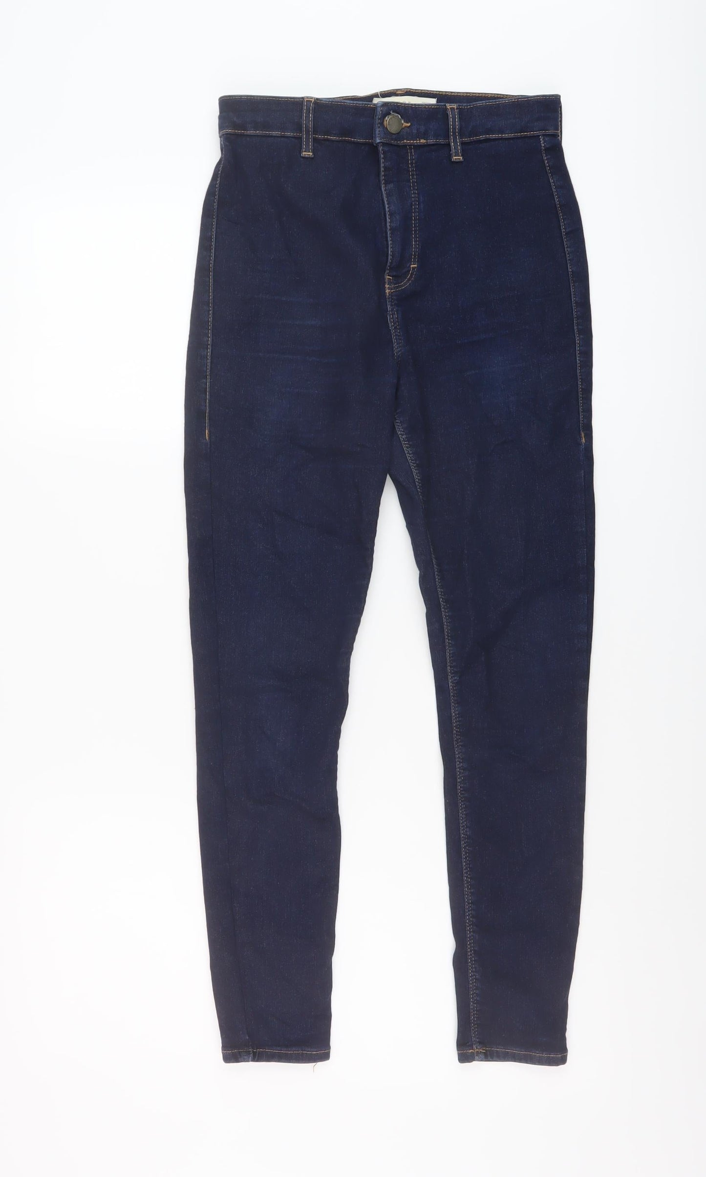 Topshop Womens Blue Cotton Skinny Jeans Size 30 in L26 in Regular Button