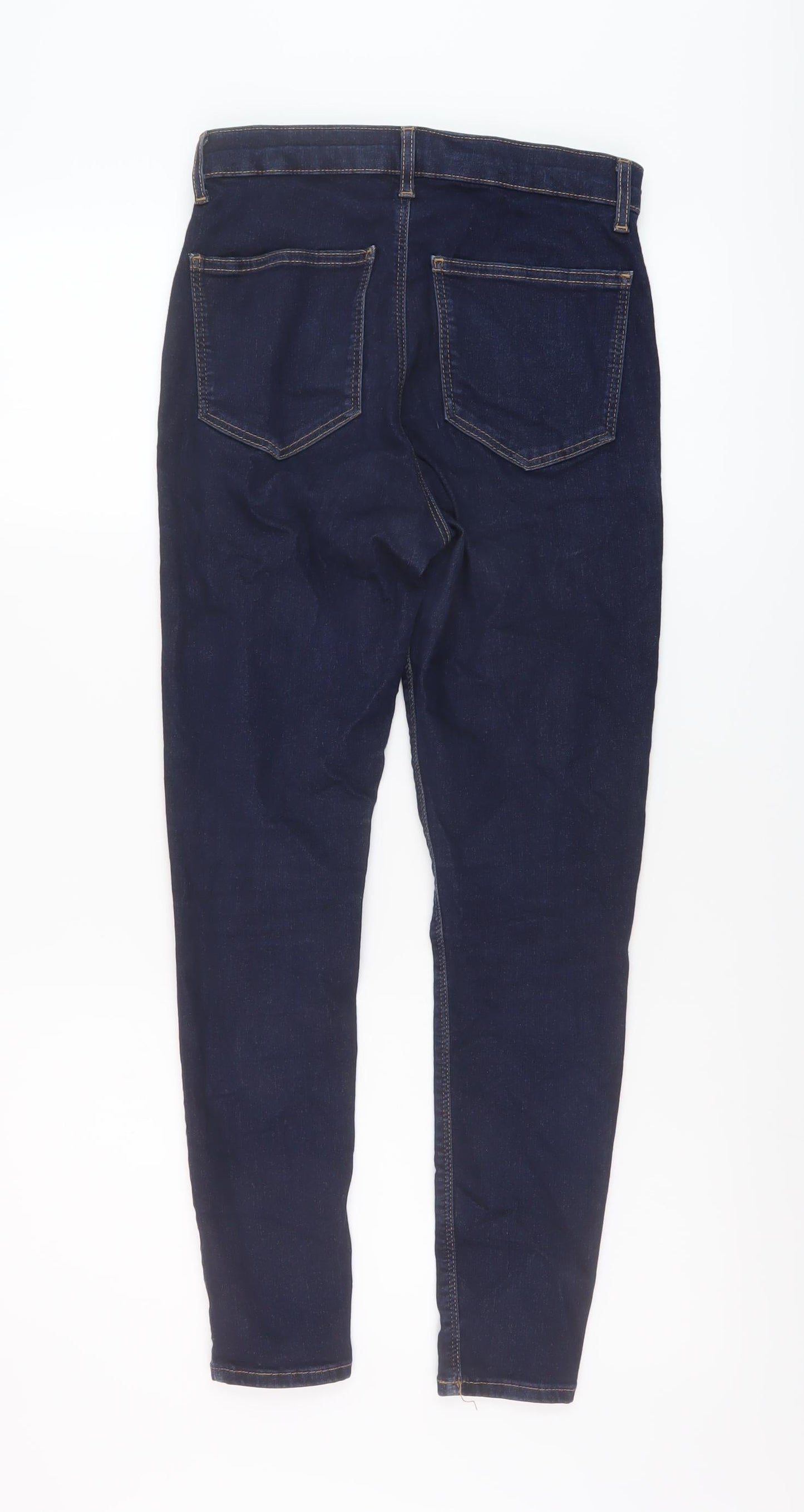 Topshop Womens Blue Cotton Skinny Jeans Size 30 in L26 in Regular Button