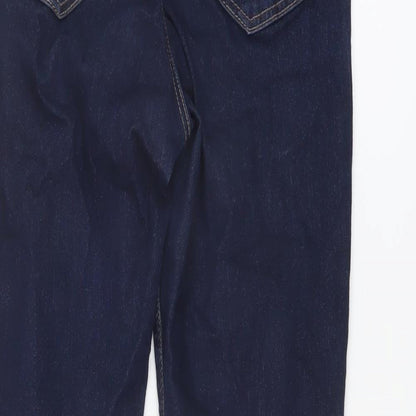 Topshop Womens Blue Cotton Skinny Jeans Size 30 in L26 in Regular Button