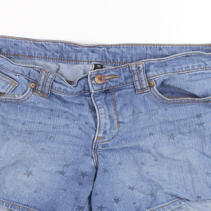 Gap Womens Blue Geometric Cotton Boyfriend Shorts Size 8 L5 in Regular Button