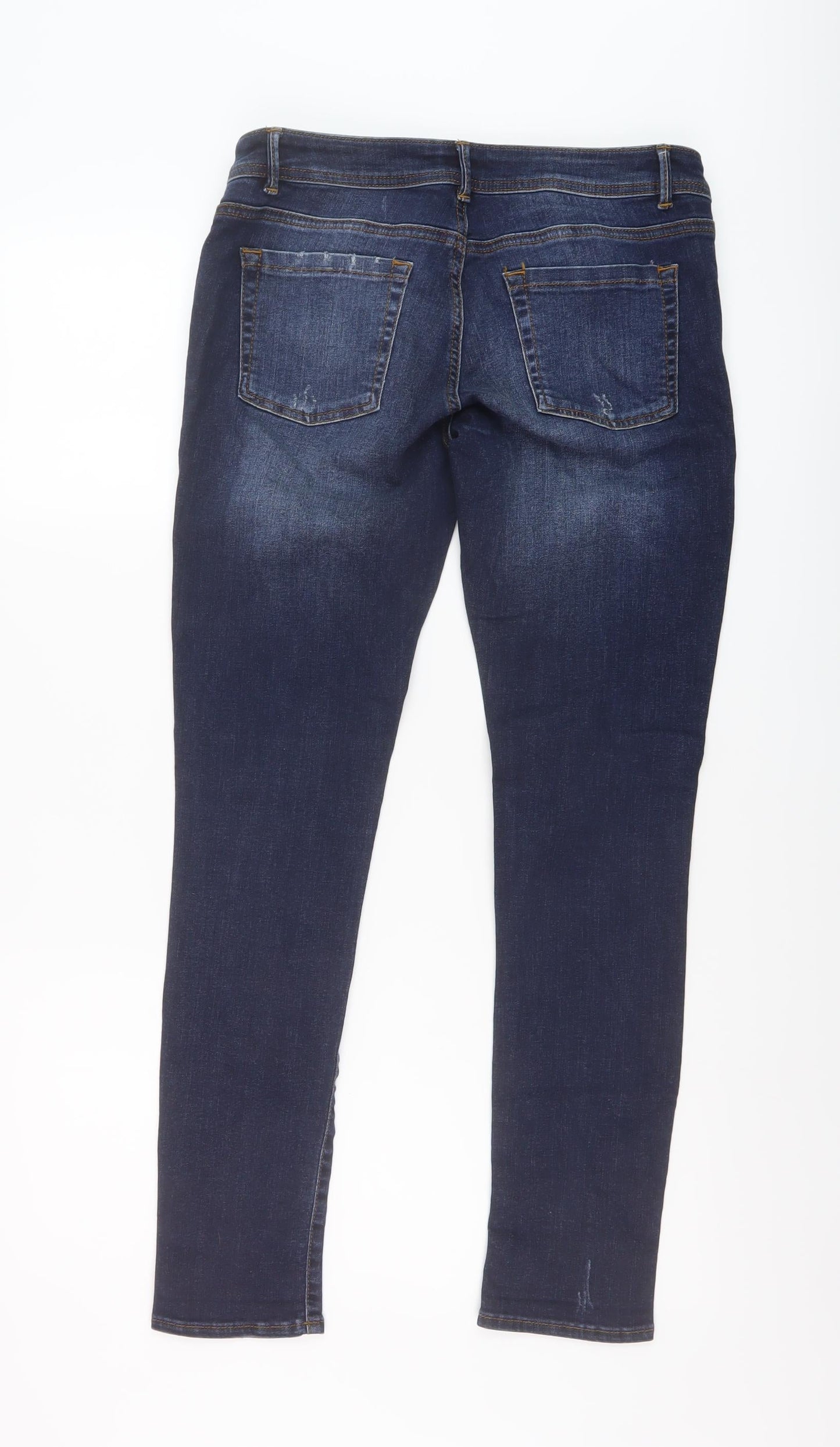 Womens UK Size 12 Warehouse Regular Fit Straight Blue Jeans