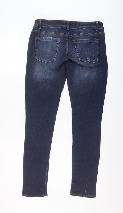 Womens UK Size 12 Warehouse Regular Fit Straight Blue Jeans