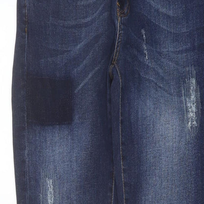Womens UK Size 12 Warehouse Regular Fit Straight Blue Jeans