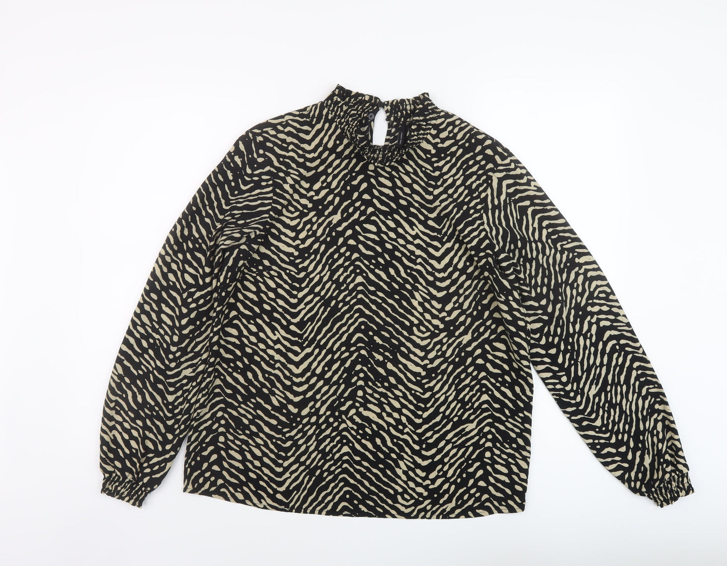 Womens UK Size M VERO MODA Black Basic Blouse
