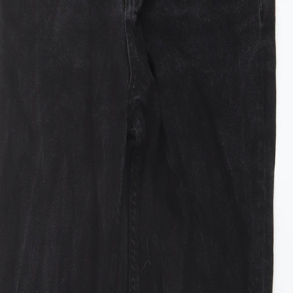 Boohoo Womens Black Cotton Mom Jeans Size 6 L27 in Regular Button