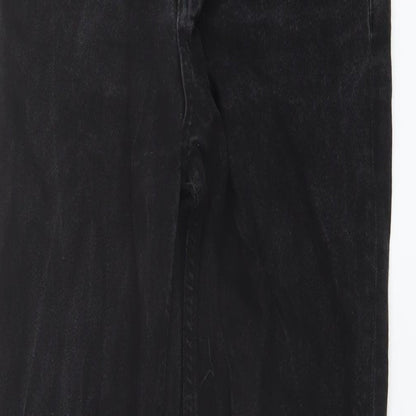 Boohoo Womens Black Cotton Mom Jeans Size 6 L27 in Regular Button