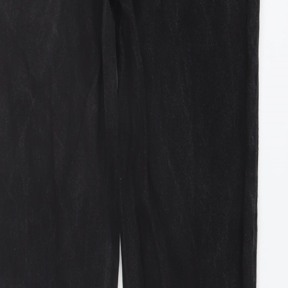 Boohoo Womens Black Cotton Mom Jeans Size 6 L27 in Regular Button