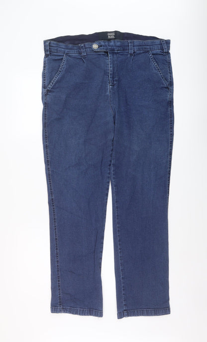 Union blues Womens Blue Cotton Straight Jeans Size 36 in L29 in Regular Button