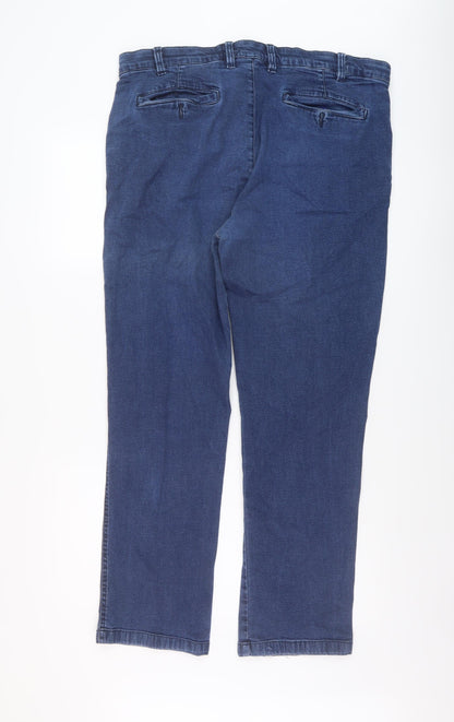Union blues Womens Blue Cotton Straight Jeans Size 36 in L29 in Regular Button