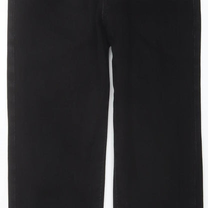 H&M Mens Black Cotton Straight Jeans Size 28 in L32 in Slim Button