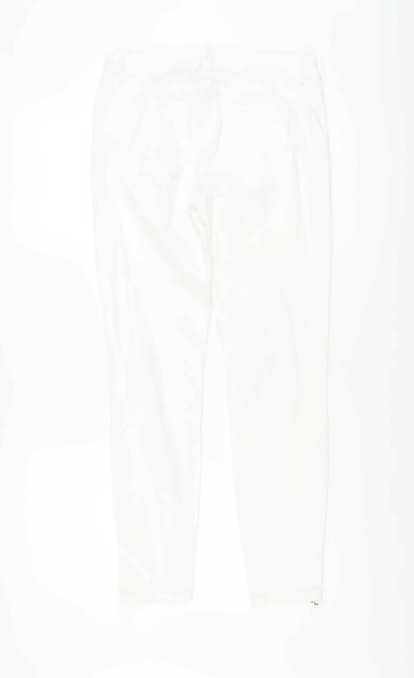 Esprti Womens White Cotton Skinny Jeans Size 10 L28 in Regular Button