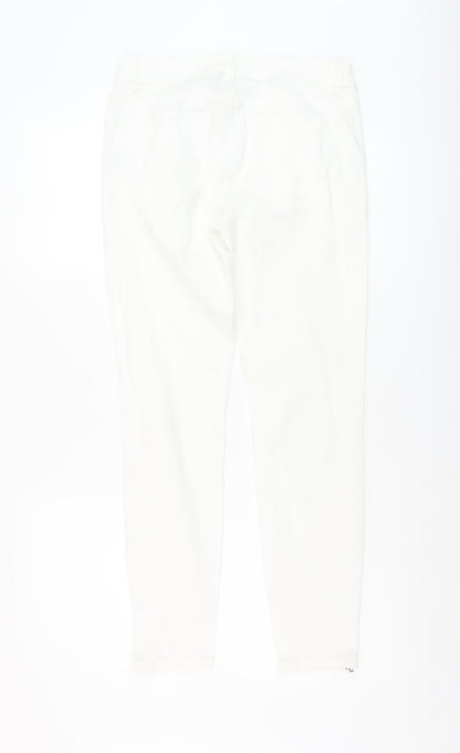 Esprti Womens White Cotton Skinny Jeans Size 10 L28 in Regular Button
