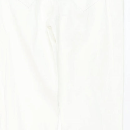Esprti Womens White Cotton Skinny Jeans Size 10 L28 in Regular Button