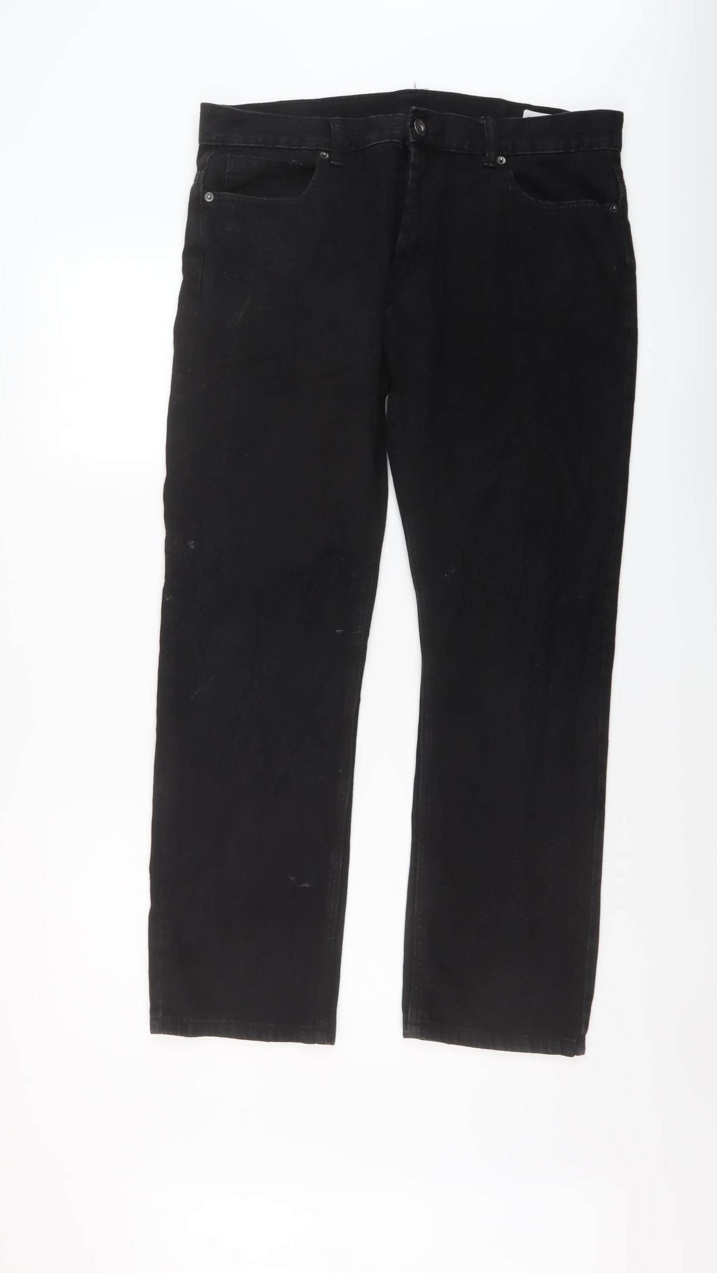 Denim & Co. Mens Beige Cotton Straight Jeans Size 34 in L30 in Regular Button