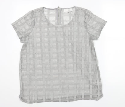 Womens UK Size 16 NEXT Grey Basic Blouse