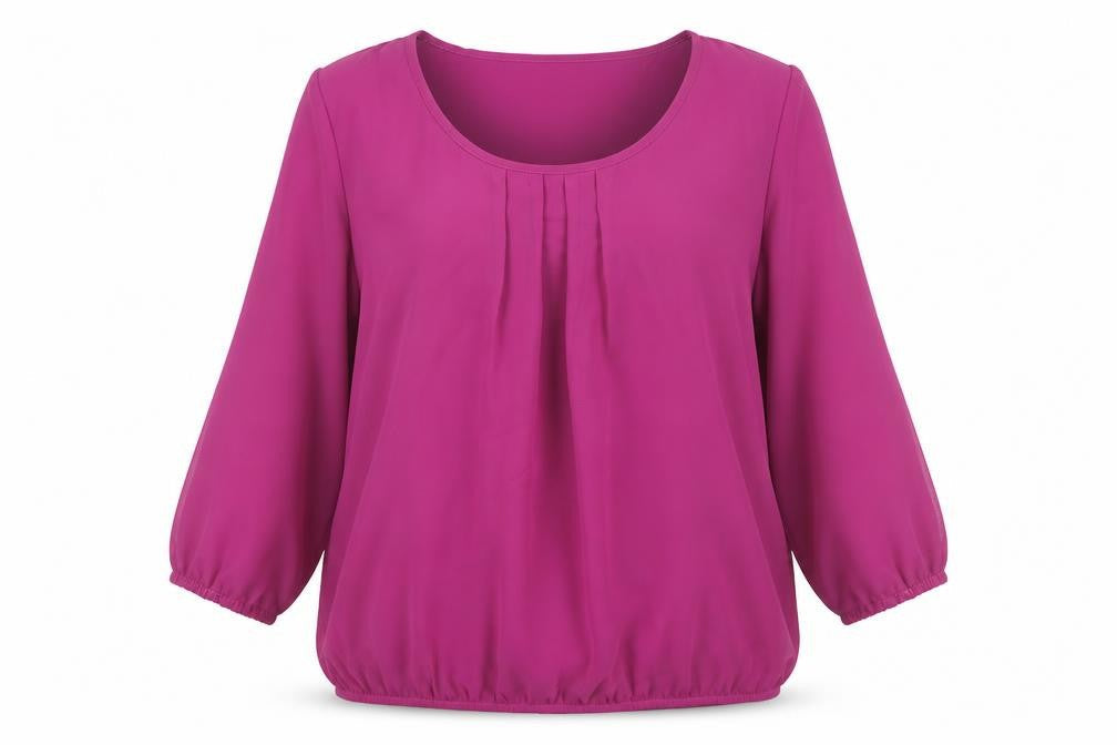 Bonprix Womens Purple Polyester Basic Blouse Size 12 Scoop Neck