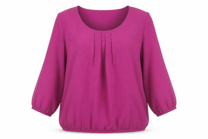 Bonprix Womens Purple Polyester Basic Blouse Size 12 Scoop Neck