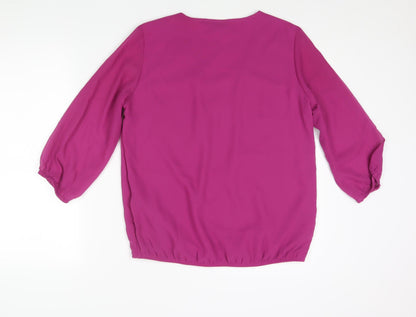 Womens UK Size 12 bonprix Purple Basic Blouse