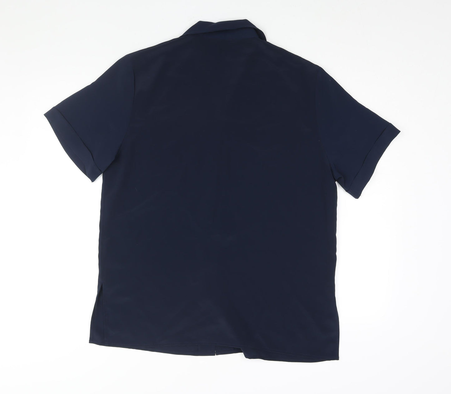 Womens UK Size L Janique Blue Basic Button-Up