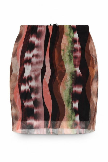 PRETTYLITTLETHING Womens Multicoloured Geometric Polyester Mini Skirt Size 6