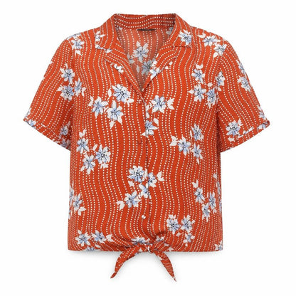 Womens UK Size 12 M&Co Orange Basic Button-Up