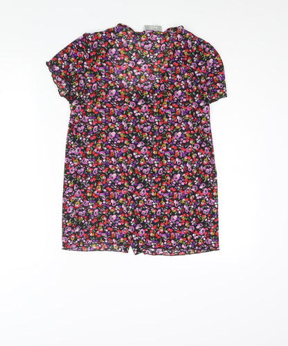Womens UK Size 12 Wallis Multicoloured Basic Blouse