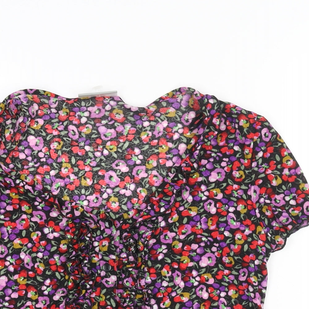 Womens UK Size 12 Wallis Multicoloured Basic Blouse