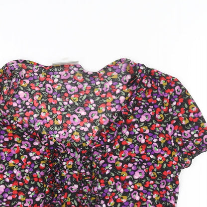 Womens UK Size 12 Wallis Multicoloured Basic Blouse