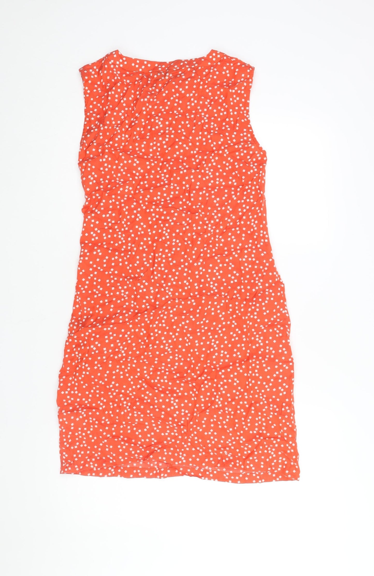 Great Plains Womens Red Geometric Viscose Shift Size XS Round Neck Button - Tie Detail